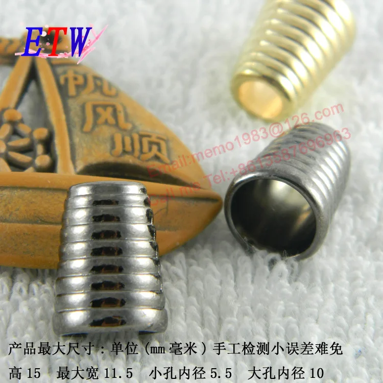 Бесплатная доставка Модный сплав шнур конец золото серебро черный никель