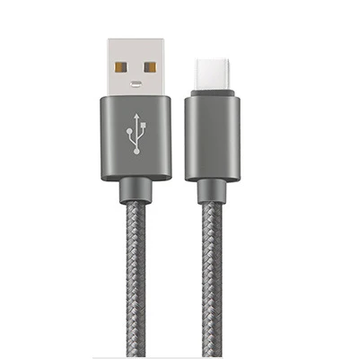 Нейлон USB-C Зарядное устройство кабель для sony Xperia L1 G3312 G3311 G3313 XA1 ультра G3221 G3121 USB 3,1 Тип C кабель синхронизации данных и зарядки - Цвет: Gray