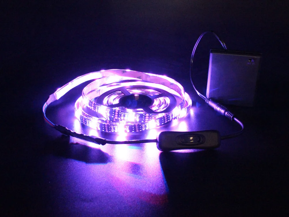 Светодиодная лента на батарейках 5050 RGB 2835 теплый холодный белый 1 м 2 м 3 м 4 м 5 м 5 в 6 в на батарейках светодиодный водонепроницаемая лента