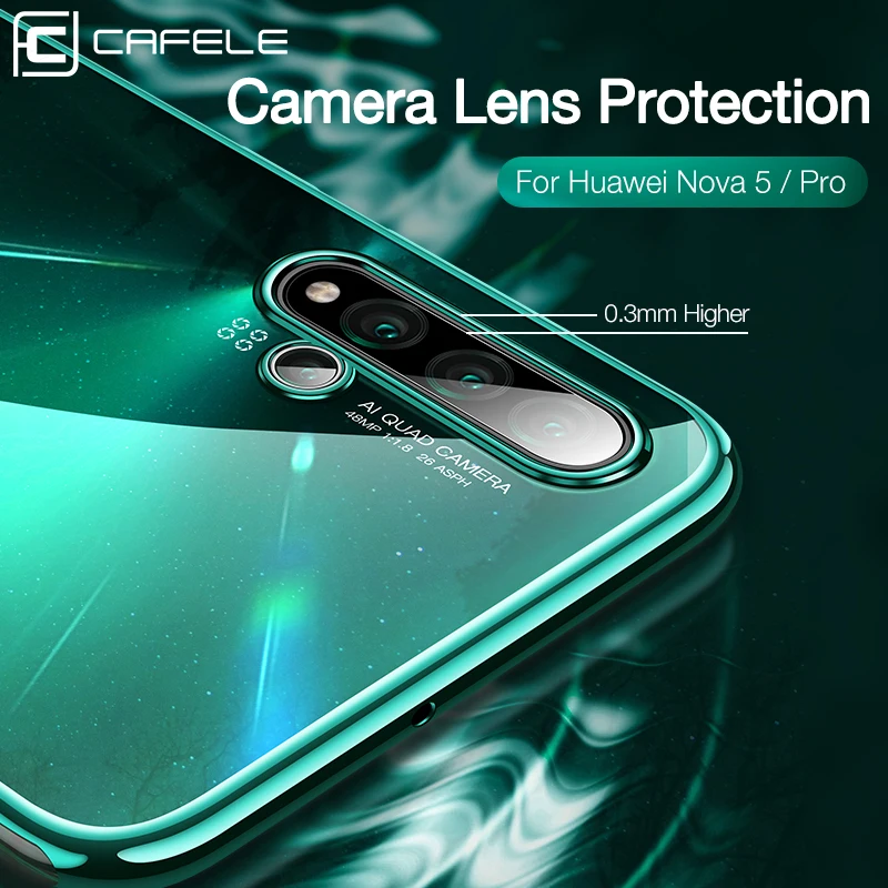 Cafele Модный чехол для телефона huawei Nova 5 5pro с покрытием Nova5 pro HD Прозрачный Мягкий ТПУ