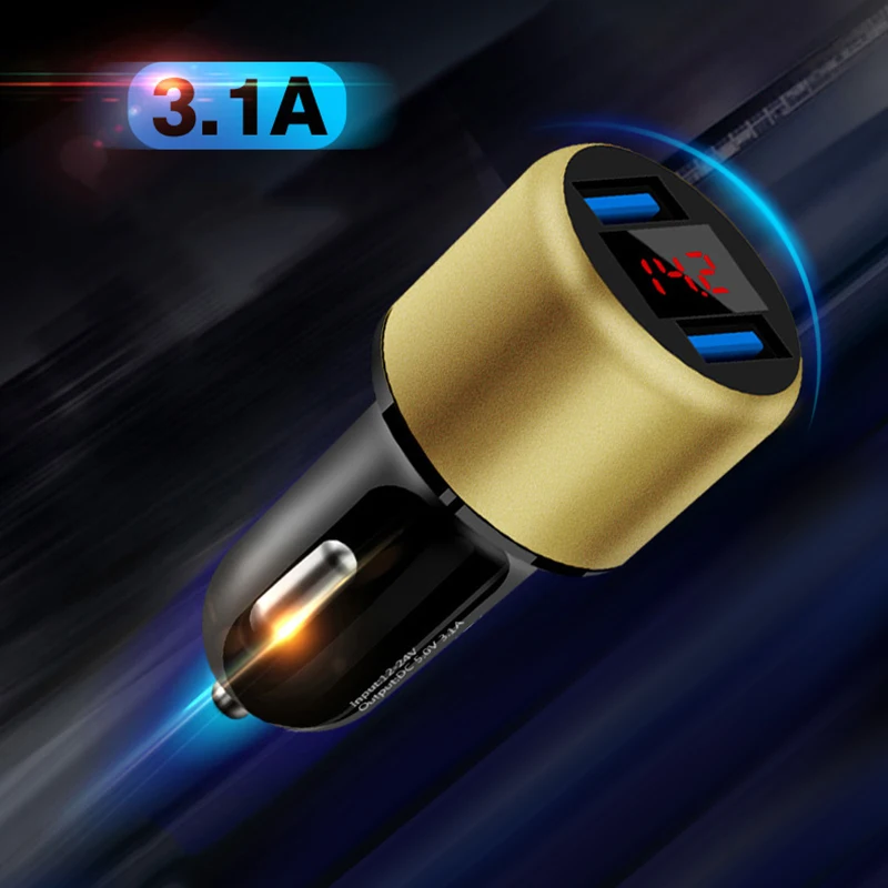 В машину с usb, туманный распылитель, Зарядное устройство 5V 3.1A гнездо сигареты Зажигалка с светодиодный Дисплей Универсальный двойной Usb телефона Автомобильное Зарядное устройство адаптер питания
