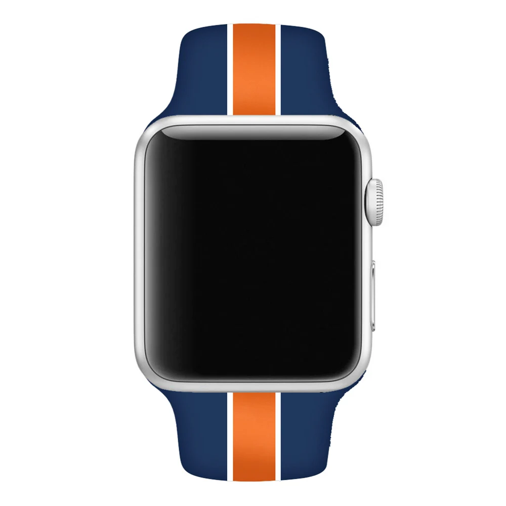 Цветной мягкий силиконовый сменный спортивный ремешок для Apple Watch 38 мм/42 мм/40 мм/44 мм наручный браслет iWatch Series 1 2 3 4 5