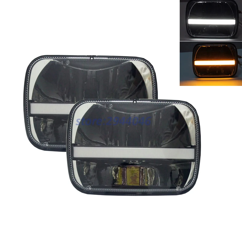 1 пара 5X7 дюймовых прожекторных светодиодных фар для Firebird Celica 240SX 7x6 &quotфары DRL Jeep