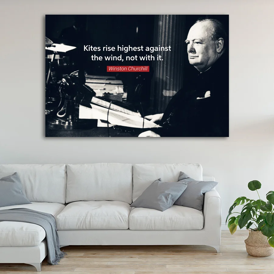 Вдохновляющие цитаты Черчилля Wall Art постер Холст Искусство принты и Картины для