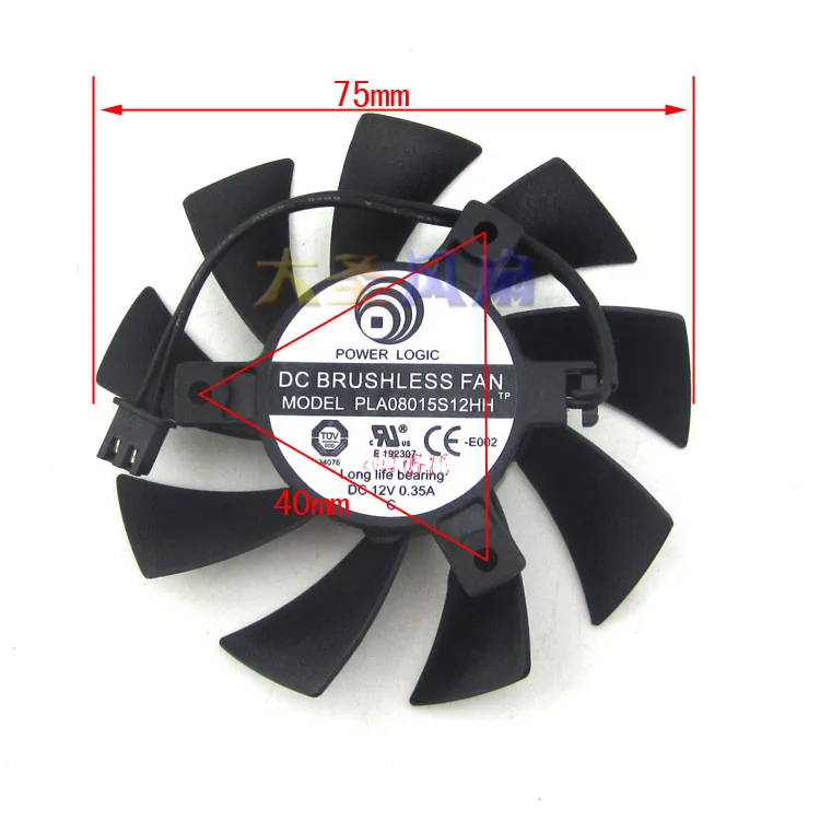 Оригинальный охлаждающий вентилятор для видеокарты EVGA GeForce GTX650 GTX650Ti GT740 пластина