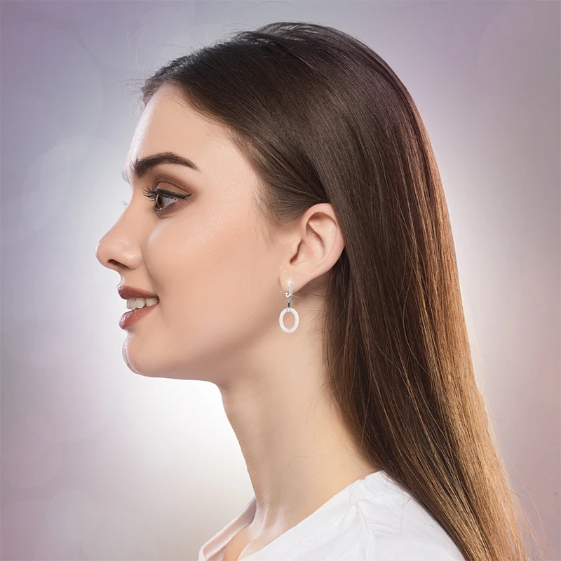 

2018 New Healthy Ceramic Earrings Shinny Dangle Oval Earrings for Women Long Pendant Ceramic Stud Earrings Fashion Jewelry