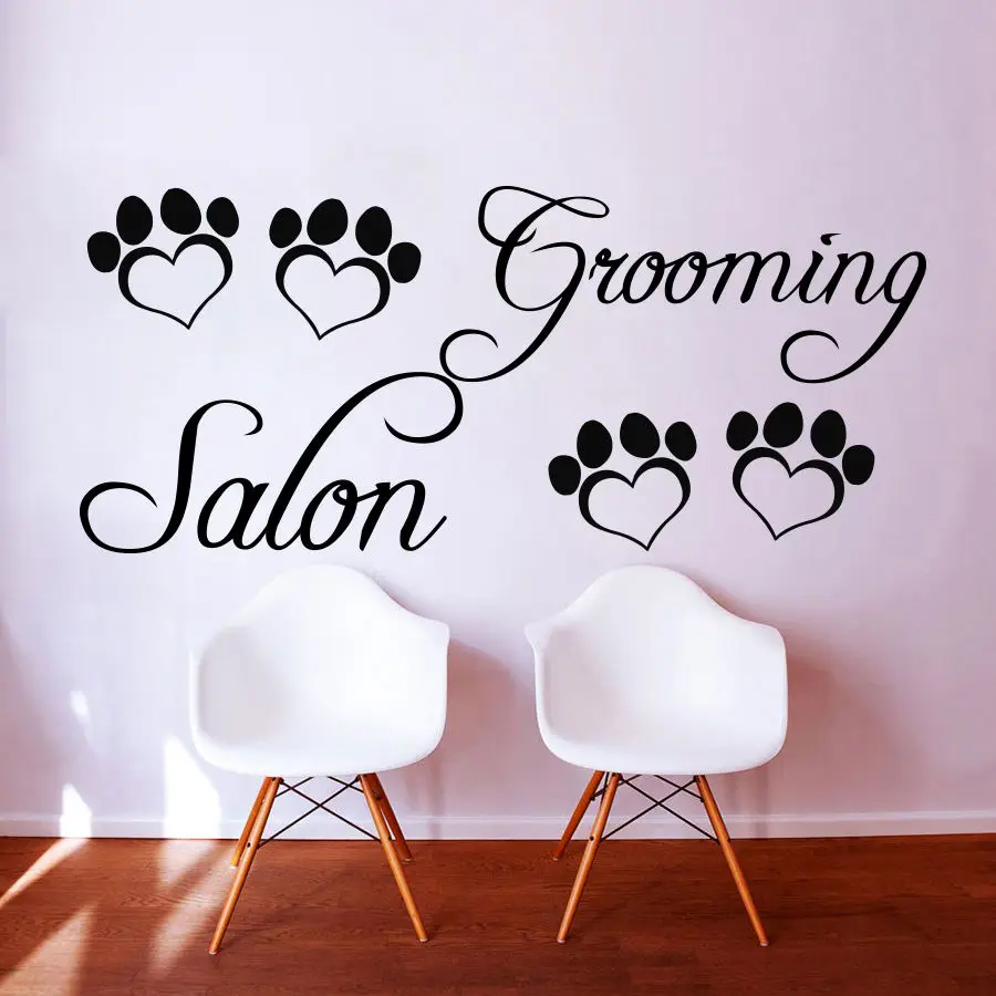 Виниловая наклейка на стену для домашнего питомца собачья лапа цитата