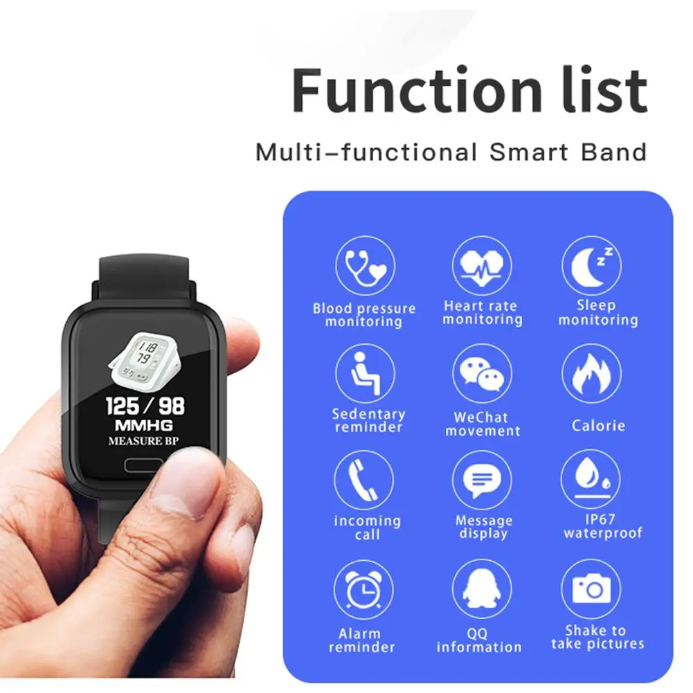 Умный Браслет P30 с Bluetooth напоминанием о вызове 1 3-дюймовым пульсометром