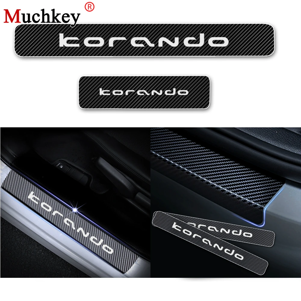 4 шт. виниловые наклейки на пороги автомобиля из углеродного волокна|Буксиры и