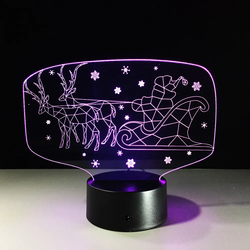 Настольная лампа светодиодная с дистанционным управлением 3D для рождественской