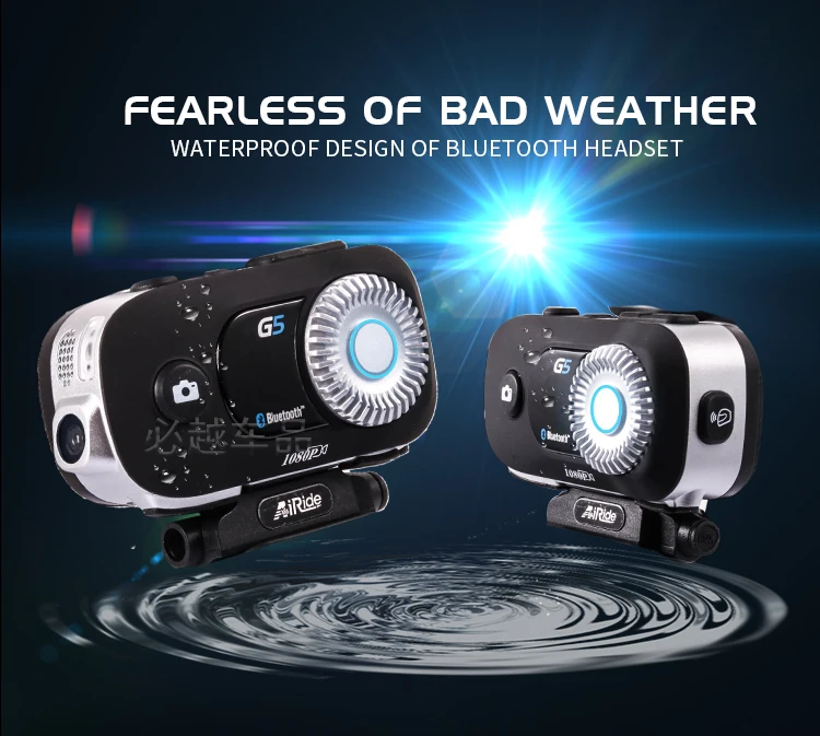 AiRide G5 500m 4 Rider Group Intercom HD 1080P видео рекордер камера мотоцикл Bluetooth домофон шлем гарнитура