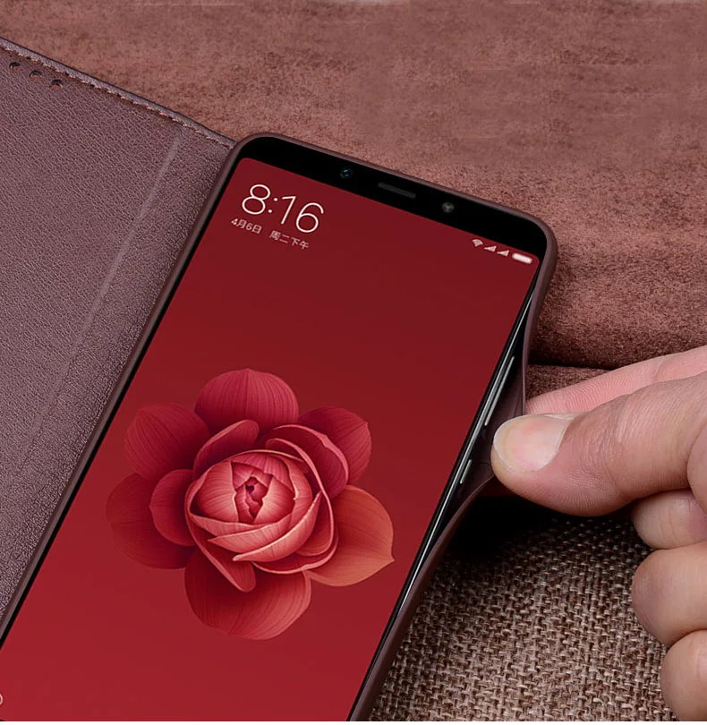 Чехол-книжка из 100% натуральной кожи для Xiaomi MI 6X защитный чехол A2 задний корпус