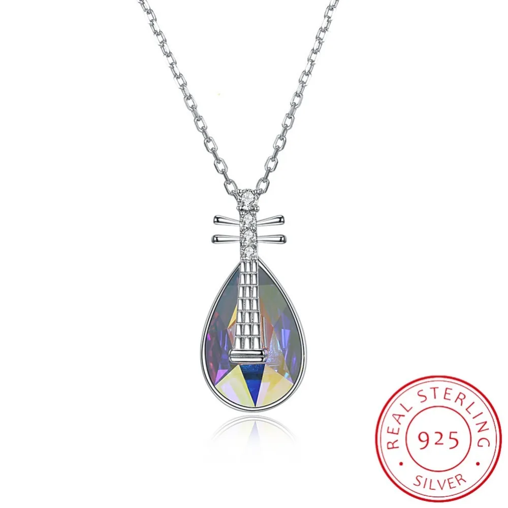 Женские Подвески с кристаллами Lekani серебро 925 пробы Swarovski 2019|Ожерелья| |