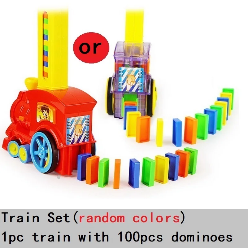 Train with Dominoes 100 шт домино блоки детские цветные сортировочные детские ранние яркие домино Игры развивающие игрушки для детей подарок поезд пластиковая игрушка - Цвет: Train with Dominoes