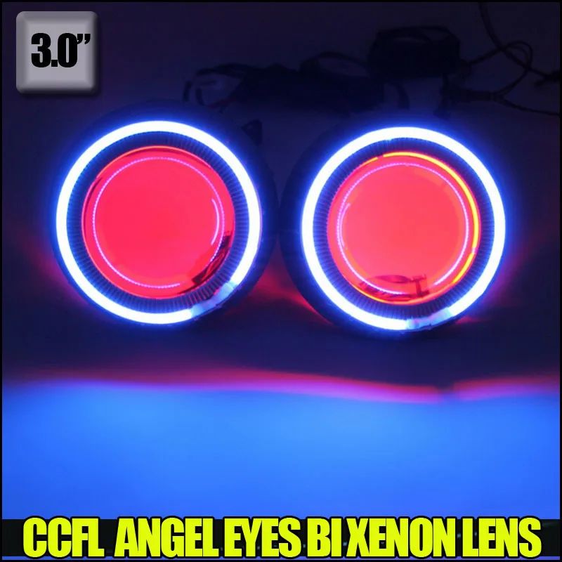3.0 дюймов 35 Вт bi xenon hid kit объектив проектора с CCFL глаза ангела и демона