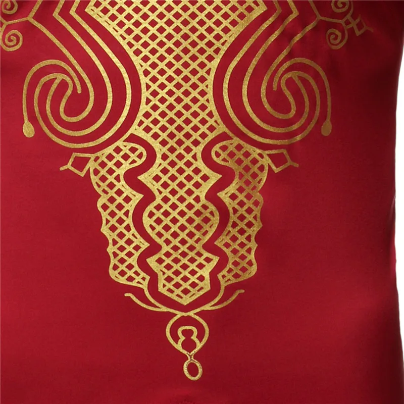 Красная африканская ткань в африканском стиле платье с принтом рубашка мужчин