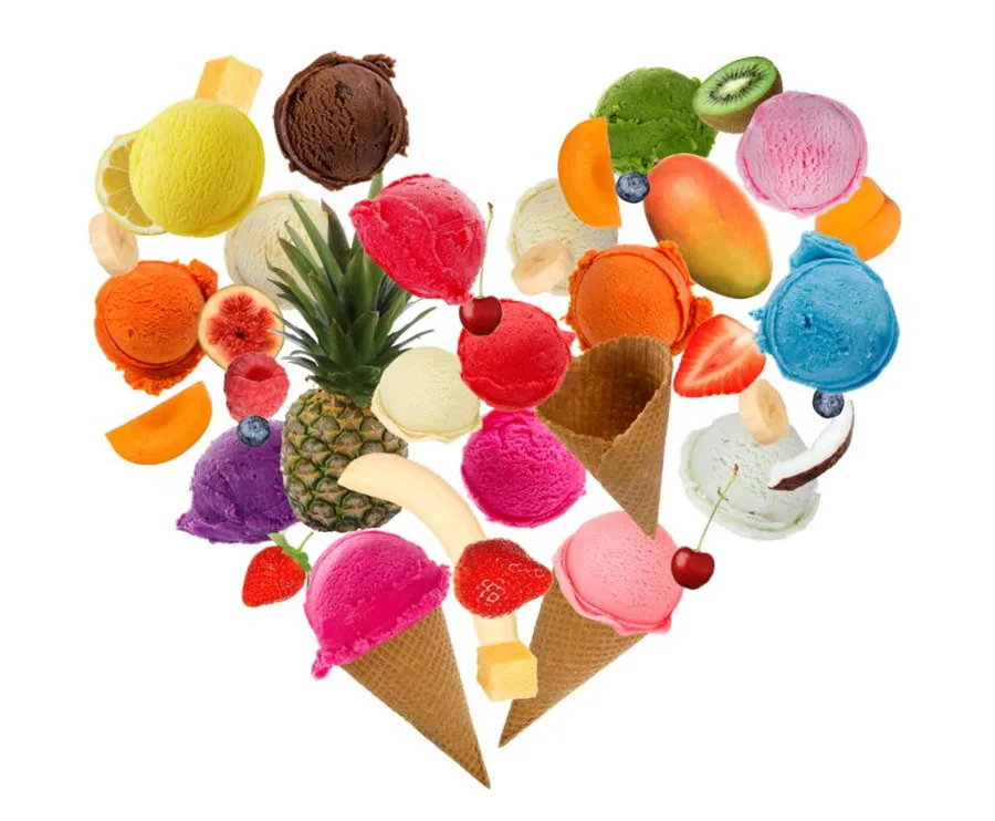 Обои для кухни на заказ с изображением мороженого сердца еды ресторана столовой