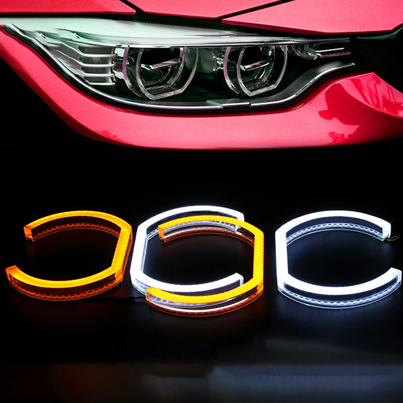 Для BMW 3 серии F30 F31 F34 2012 2016 белый и янтарный двойной цвет DTM Стиль LED ангельские