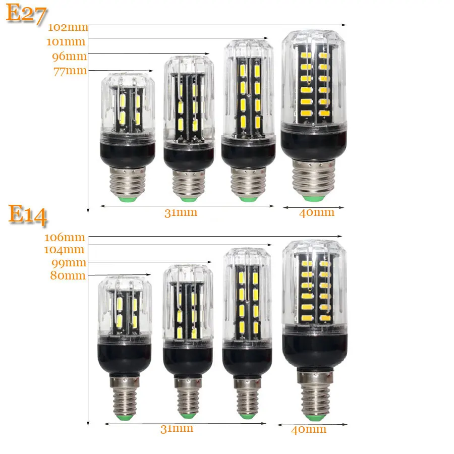 1 шт. E27 E14 светодиодный Кукуруза лампы 24 Вт 15 12 9 220 В 7030 SMD LED светильник 15/22 s 28 42 Lampara