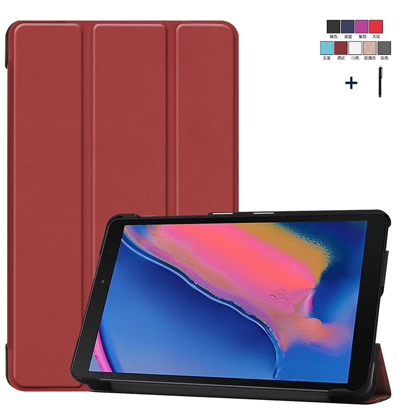 Магнитный флип чехол из искусственной кожи для Samsung Galaxy Tab A 8 0 с ручкой P200 P205 SM Wake