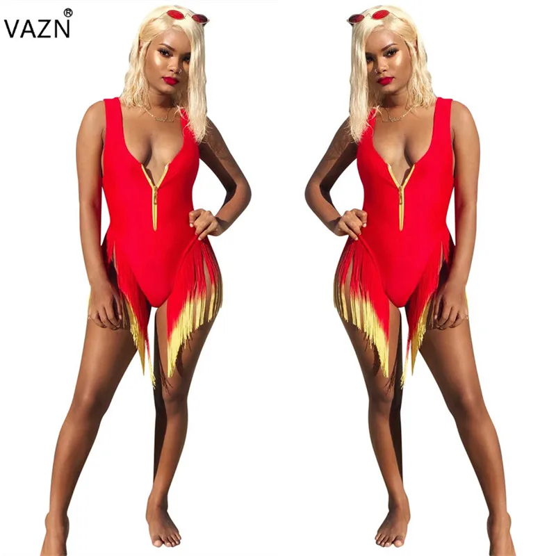 Женский облегающий боди VAZN однотонный пляжный с треугольным вырезом без рукавов