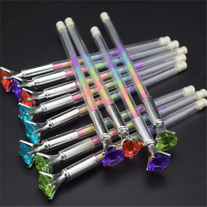 1 шт. креативная гелевая ручка с кристаллами 6 цветов|rainbow gel pen|gel pencolor pen |