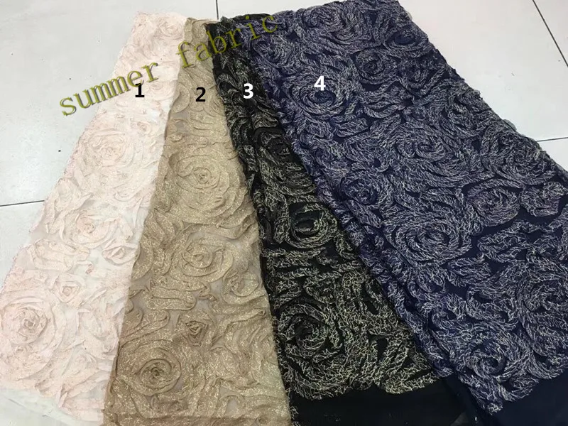 (5yards/pcs) Flower embroidery French tulle lace fabric Black gold thread african french high quality | Дом и сад