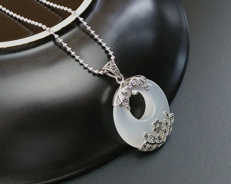 FNJ 925 Серебряный кулон натуральная S925 Solid серебро натуральный белый желтый и зеленый цвета Stpne подвески для Для женщин ювелирных изделий