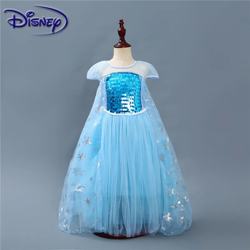 Disney Frozen Ice Romance aisha платье принцессы Эльза пышная вуаль модное с блестками |