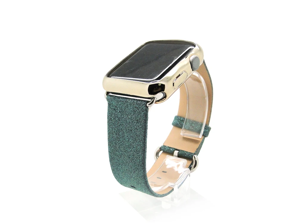 Леопардовый Радужный блестящий кожаный ремешок для Apple Watch серии 1 2 3 4 5 ремешок 44 42 мм 40 38 мм браслет для iWatch браслет