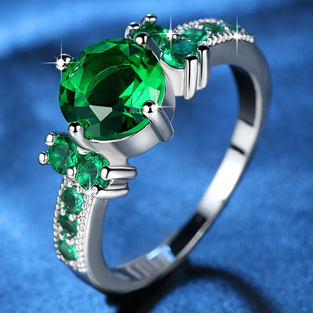 Women's 10KT Rhodium Filled Ring with AAAA Zirconia, Round Cut Ladies Fashion Jewelry for Party and Anniversary Gift image 6