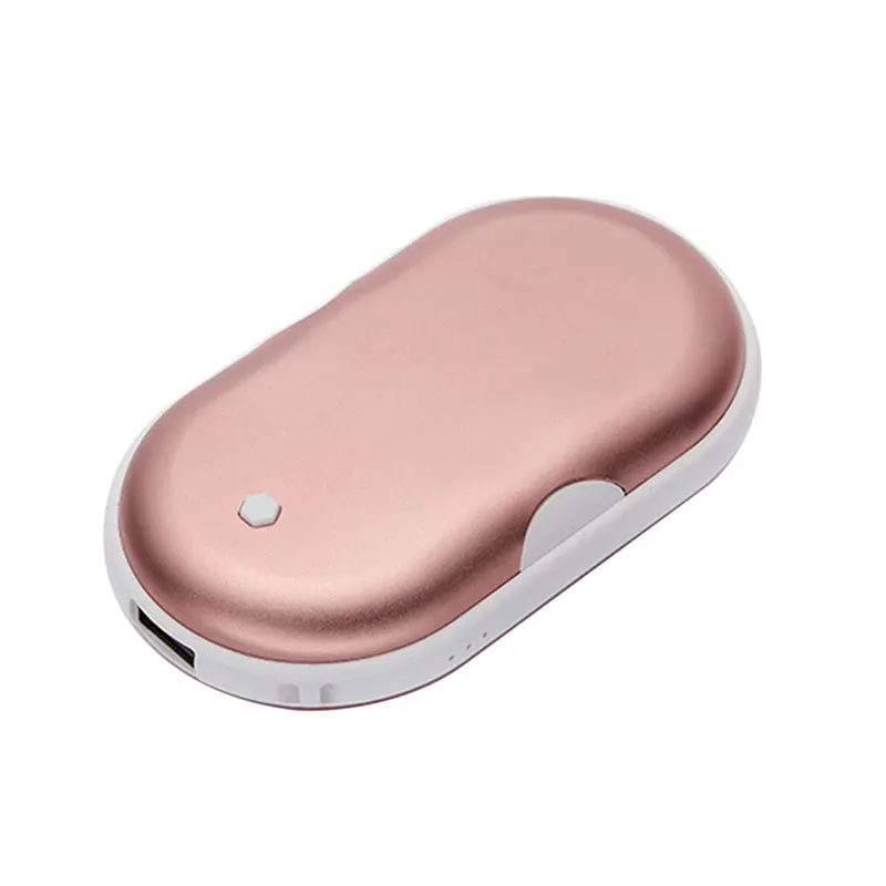 Мини USB Перезаряжаемый Электрический подогреватель для рук зарядный нагреватель Портативный алюминиевый сплав Мобильный телефон зарядка power Bank подарок - Цвет: Rose Gold