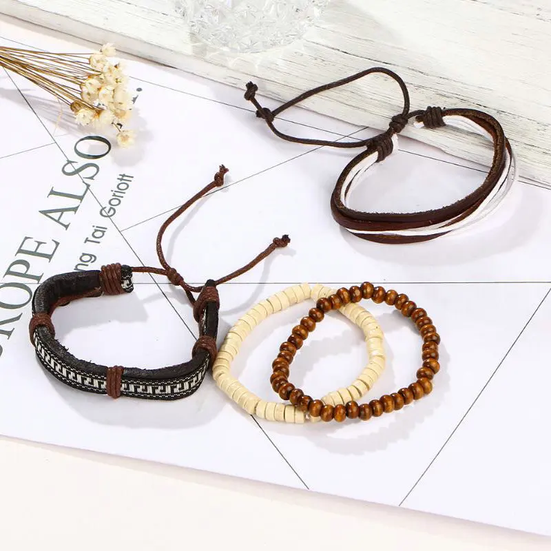Европа и Соединенные Штаты Америки Нью Деревянные бисера веревочные браслеты