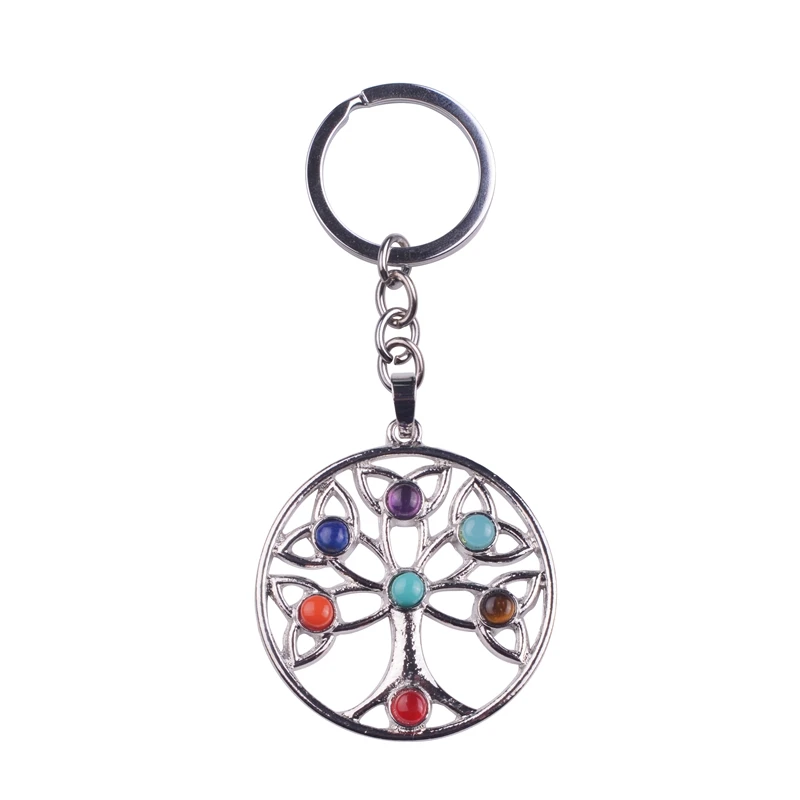 Кулон из натурального камня семь чакр круглой елки символизирует богов в