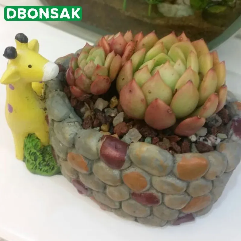 Полимерная искусственная галька жирафа цветочный горшок суккуленты микро