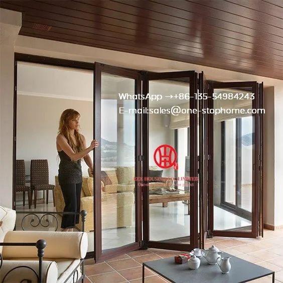 Последняя Экономия пространства вертикальная Складная стеклянная дверь