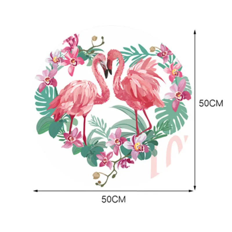 Наклейки на стену в скандинавском стиле животные фламинго домашний декор листья