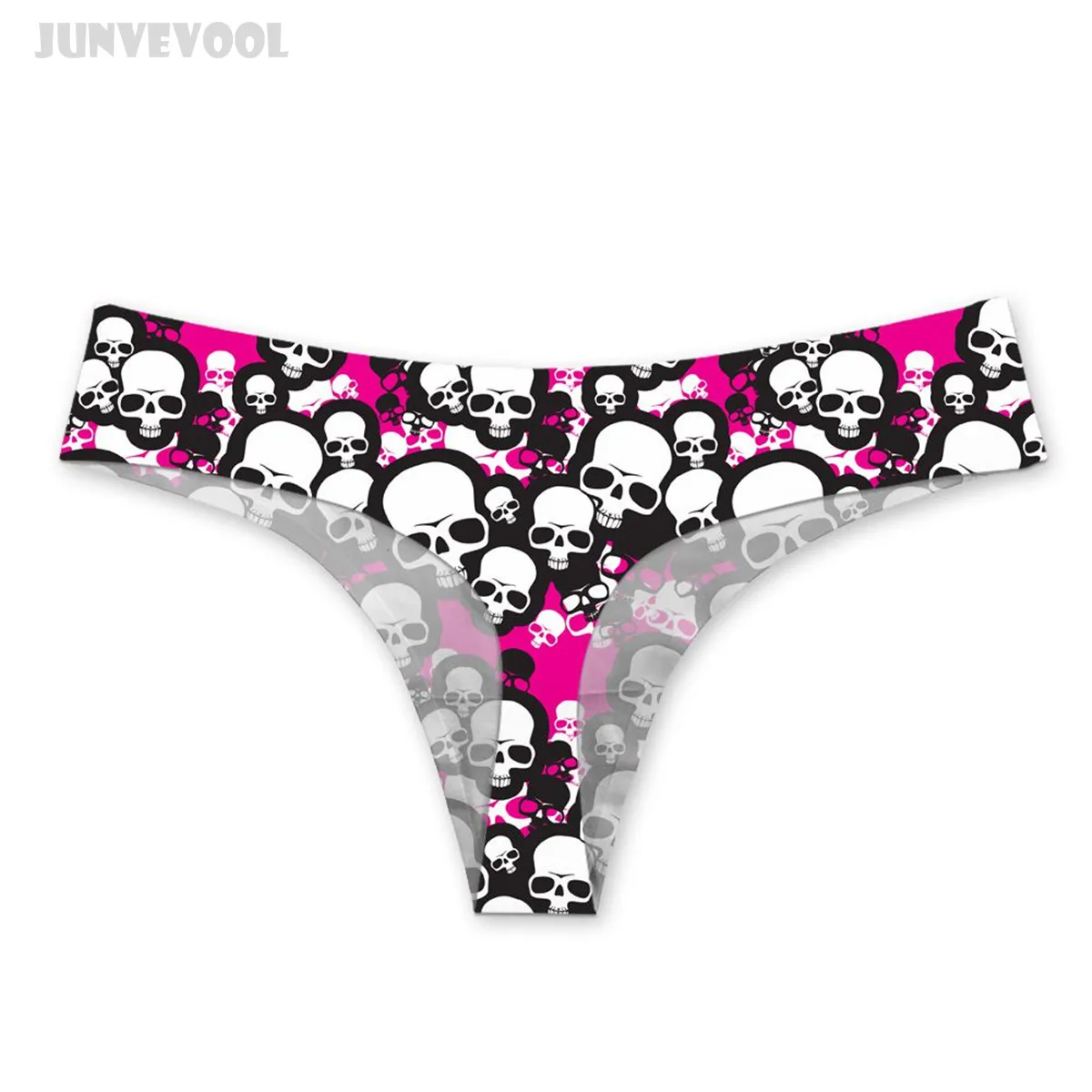Сексуальное розовое белье трусы с черепом женские Забавные 3D Скелет полное