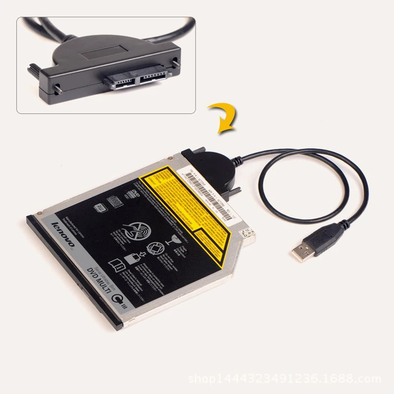 WEIJINTO USB 2 0 к Mini Sata II 7 + 6 13Pin адаптер конвертер кабель для ноутбука CD/DVD rom Drive| |