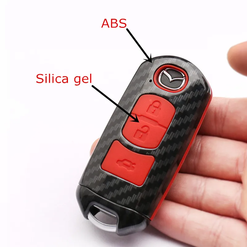 Углеродного волокна Shell автомобилей Remote ключ чехол для Mazda 2 3 6 Axela Atenza CX-5 CX5 CX-7 CX-9 Smart 2/3 кнопки