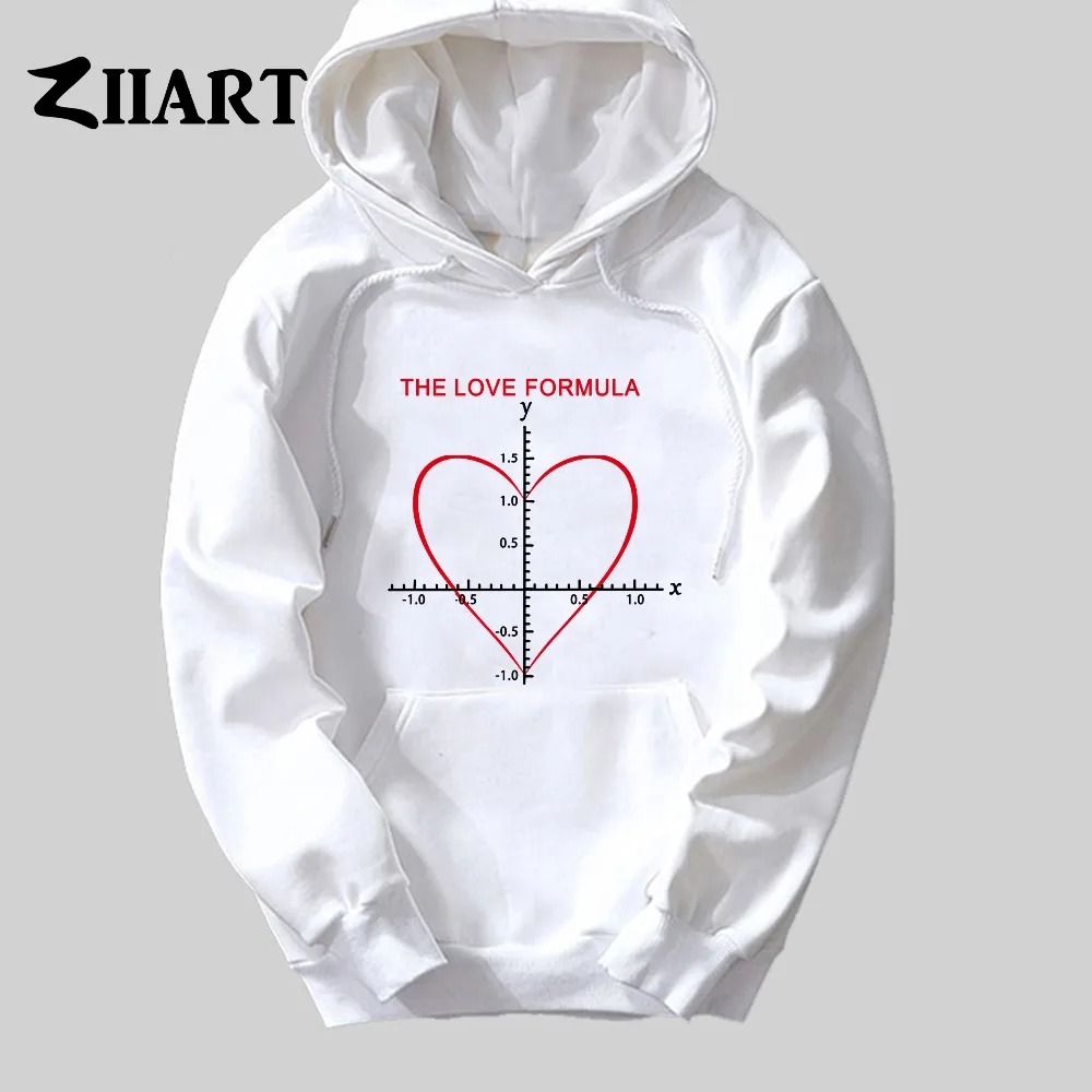 Мужская Флисовая Толстовка с надписью the love formula Math Equation for a Heart на осень и