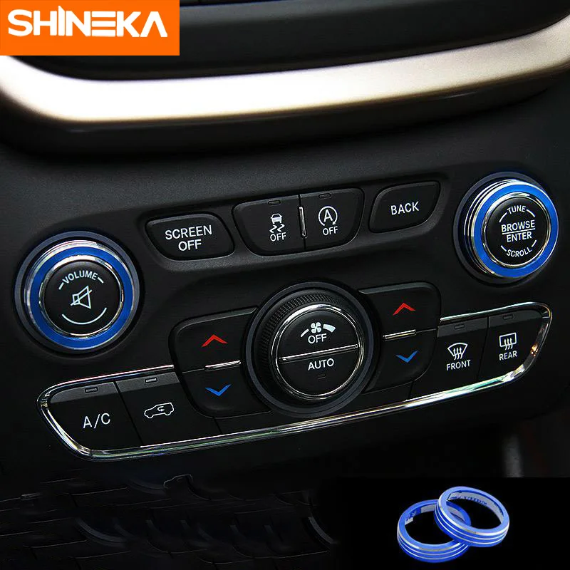SHINEKA внутренние молдинги для Jeep Grand Cherokee 2014 2016 CD кнопка переключения ручки кольцо