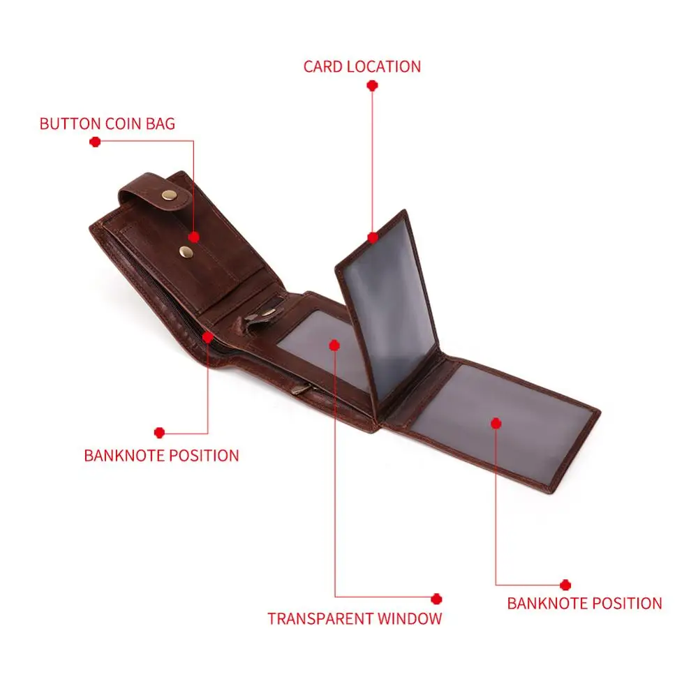 GENODERN Новое поступление винтажные RFID мужские кошельки Hasp функциональный