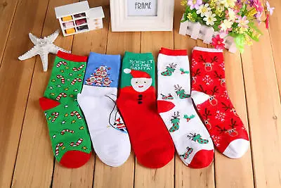 Новый Рождество Носки для девочек снежинка Шерсть зима теплая Женская подарок