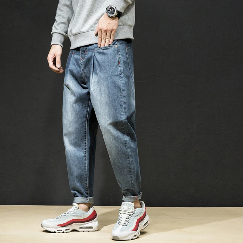 Джинсы kstun мужские японские шаровары винтажные синие свободные повседневные в