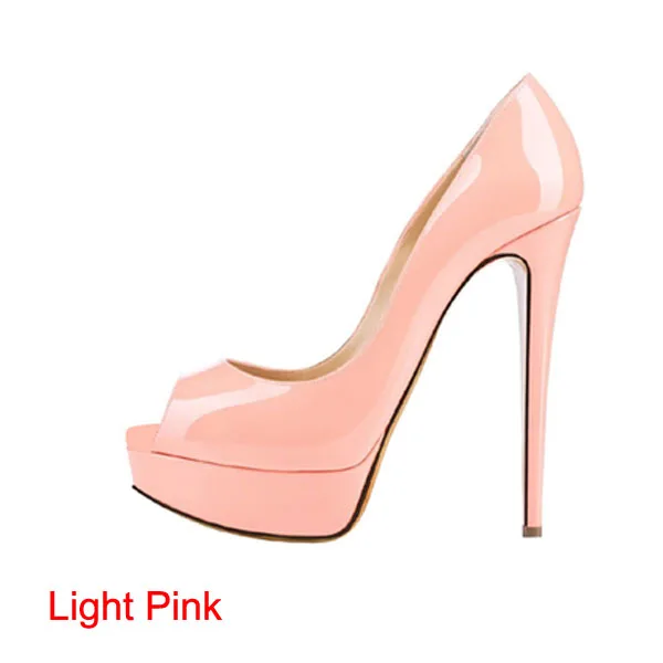 Light Pink Kathlyn Wong/Женская обувь на высоком каблуке с открытым носком; женская обувь на платформе; обувь для вечеринок на каблуке 14 см - Цвет: Light Pink