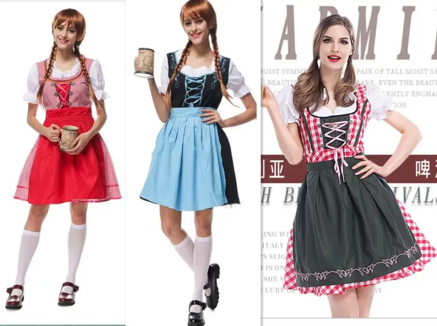 Для женщин Октоберфест милая костюм Баварской пиво горничной Пособия по