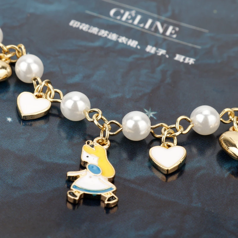 MQCHUN 2018 г. новый дизайн браслет Алиса в стране чудес браслет-цепочка с имитацией