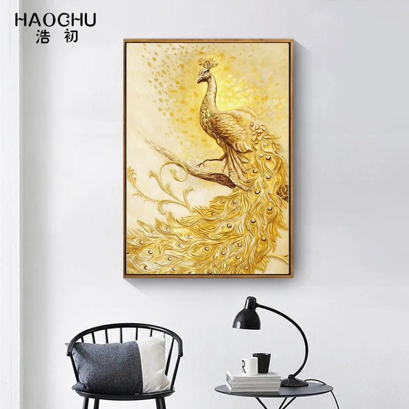 HAOCHU современный декоративный настенный плакат с Фениксом для спальни холст