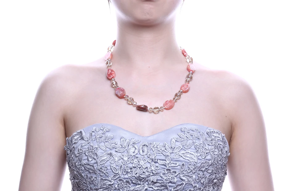New natural stone necklace popular with crystal handmade choker femme jewelry | Украшения и аксессуары